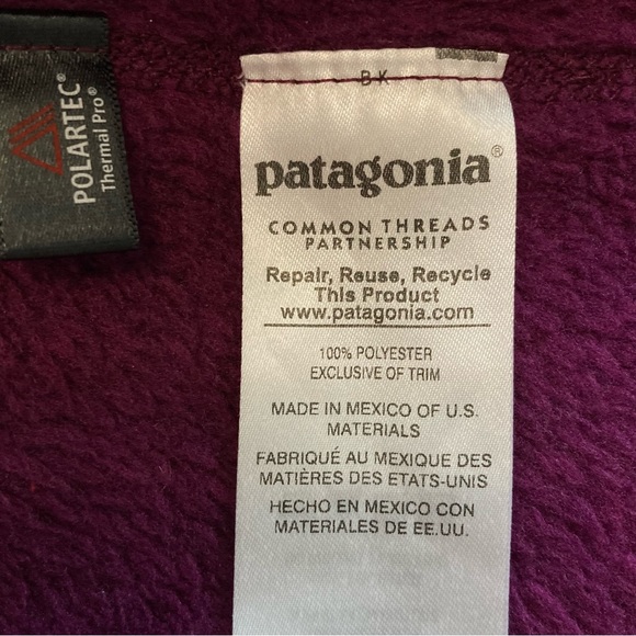 Patagonia Re-Tool Snap-T Fleece Pullover Size S Purple - Picture 11 of 11